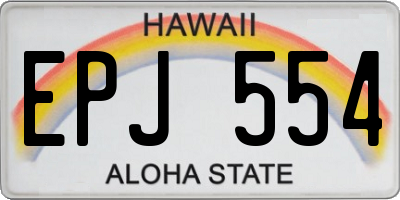 HI license plate EPJ554