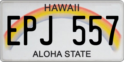 HI license plate EPJ557