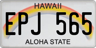 HI license plate EPJ565