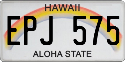 HI license plate EPJ575