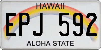 HI license plate EPJ592
