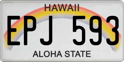 HI license plate EPJ593