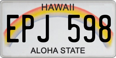 HI license plate EPJ598