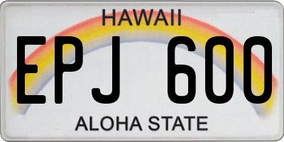 HI license plate EPJ600