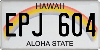 HI license plate EPJ604
