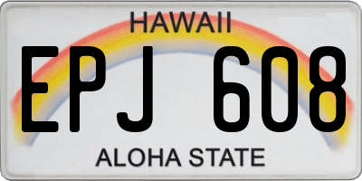HI license plate EPJ608