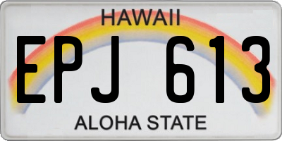 HI license plate EPJ613