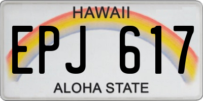 HI license plate EPJ617
