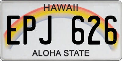 HI license plate EPJ626