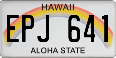 HI license plate EPJ641