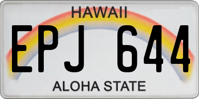 HI license plate EPJ644