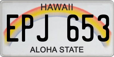 HI license plate EPJ653