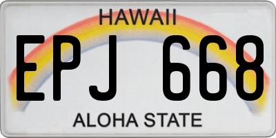 HI license plate EPJ668
