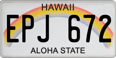 HI license plate EPJ672