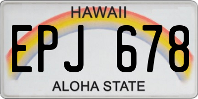 HI license plate EPJ678