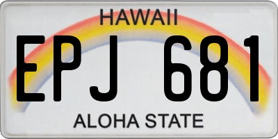 HI license plate EPJ681
