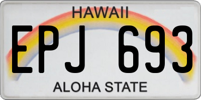 HI license plate EPJ693