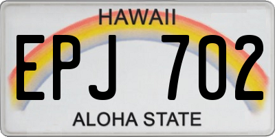 HI license plate EPJ702