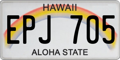 HI license plate EPJ705