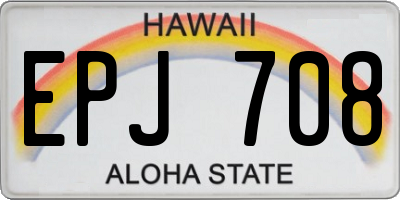HI license plate EPJ708