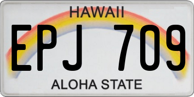 HI license plate EPJ709