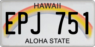 HI license plate EPJ751