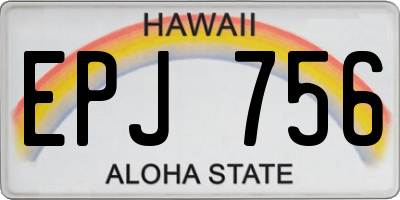 HI license plate EPJ756