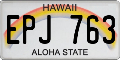 HI license plate EPJ763