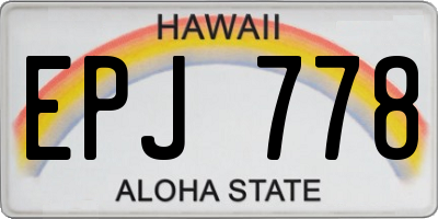 HI license plate EPJ778