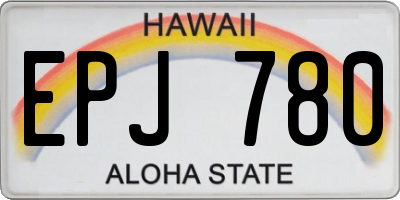 HI license plate EPJ780