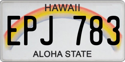 HI license plate EPJ783