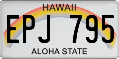 HI license plate EPJ795