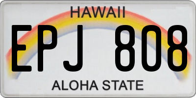 HI license plate EPJ808