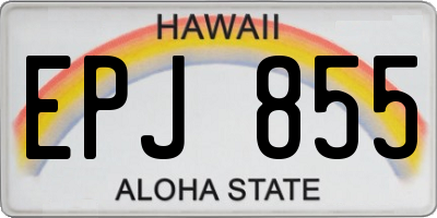 HI license plate EPJ855