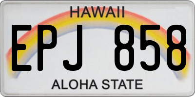 HI license plate EPJ858