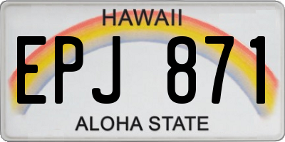 HI license plate EPJ871