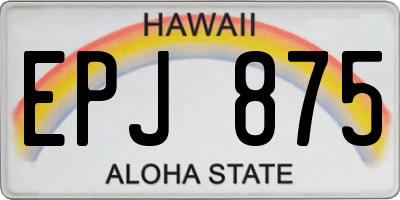 HI license plate EPJ875
