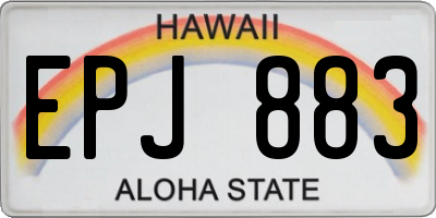 HI license plate EPJ883