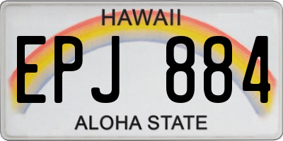 HI license plate EPJ884