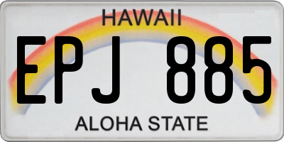 HI license plate EPJ885