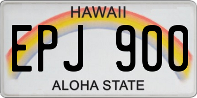 HI license plate EPJ900