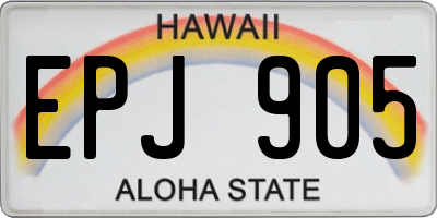 HI license plate EPJ905