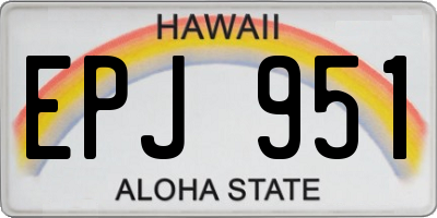 HI license plate EPJ951