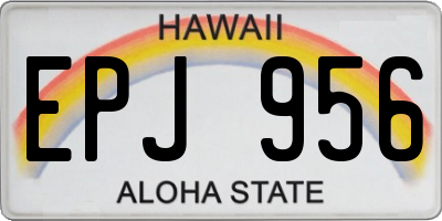 HI license plate EPJ956