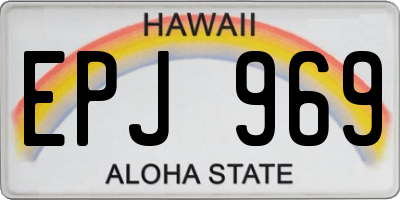 HI license plate EPJ969