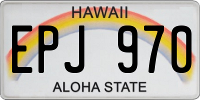 HI license plate EPJ970
