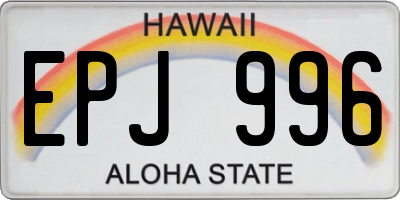 HI license plate EPJ996