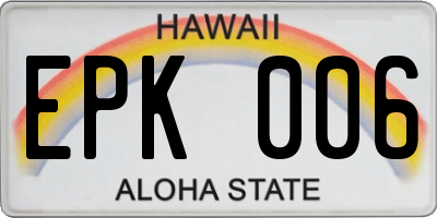 HI license plate EPK006