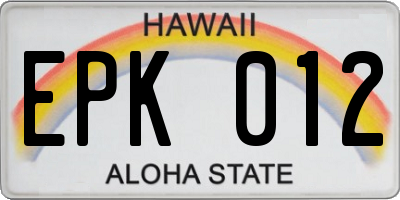 HI license plate EPK012