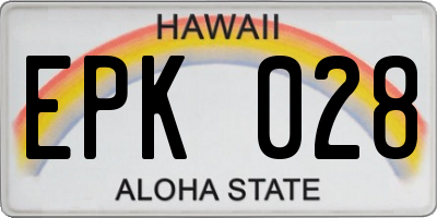 HI license plate EPK028